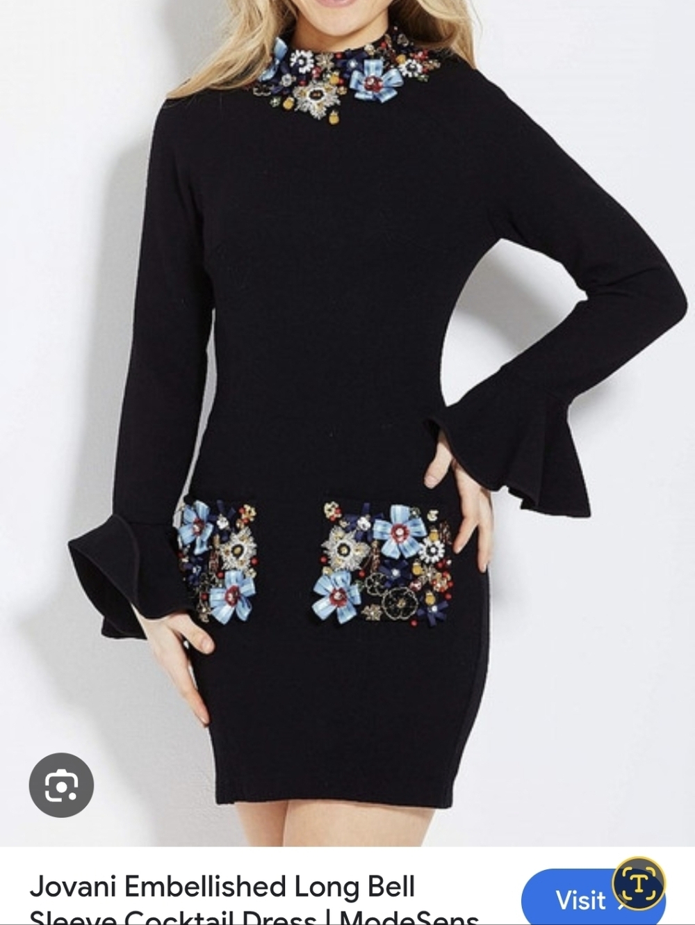 Nwt $670.00 Jovani Sz 8 Dress Cocktail Dress - Picture 7 of 9